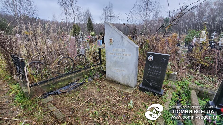 Территория захоронения расчищена от растительности после выполнения работ